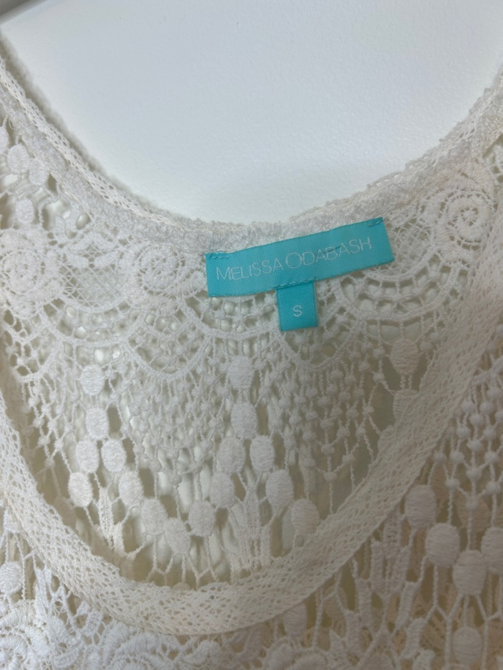 Melissa Odabash Ivory Crochet Mini Dress Swim Coverup Size Small - Picture 4 of 8
